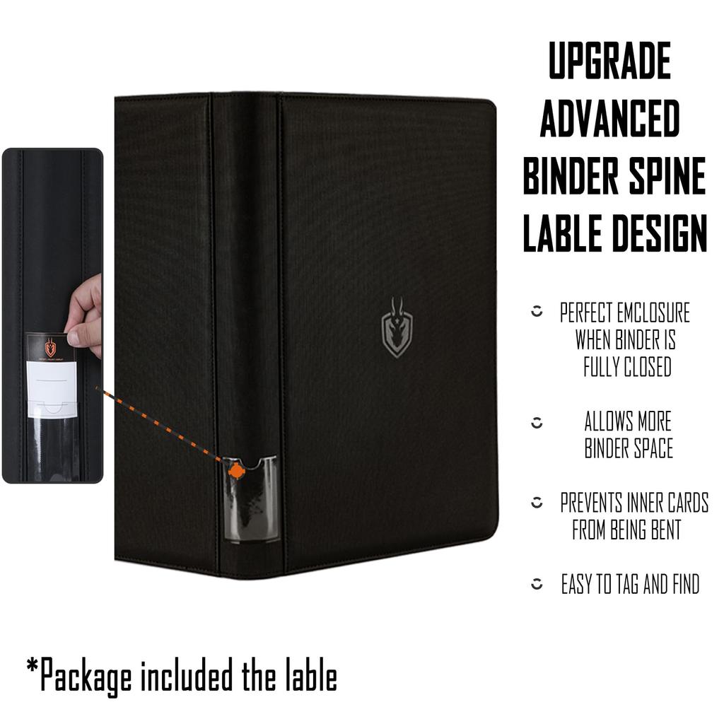 ByderPro Pocket Trading Card Holds 1088 Trading Cards Ringless Trading Card Album for Trading Sports Leather Zipper Closure Fixed Pages Tags for