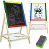 Double-Sided Rotating Wooden Magnetic Chalkboard + Accessories