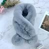 Girl's Autumn and Winter Fur Rabbit Plush Thick Warm Scarf Fashion Solid Color Fur Ball Cross Student Clothes Accessories