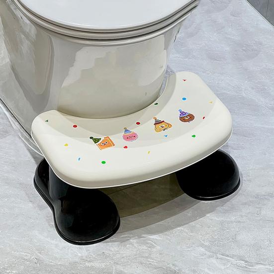 Toilet Stool Adults Squatting Toilet Stool with Anti-Slip Pads PP Plastic Bathroom Step Stool Portable Potty Stool