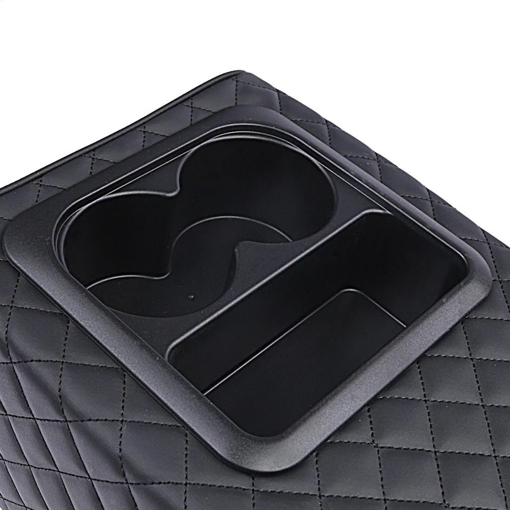 Armrest box booster pad Universal Rear Seat Armrest Console Box with Cup Holders Backseat Center Console with Double Pockets