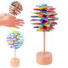 Wooden Fibonnaci Spiral Tree Decompression Toy For Children By Muzhixing Colorful Leaves And Macaron Round Pieces