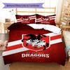 St George Dragons Pattern Bedding Set Quilt Cover Pillowcase Home Decor Gift (1 * duvet cover + 2 * pillowcase, without core)