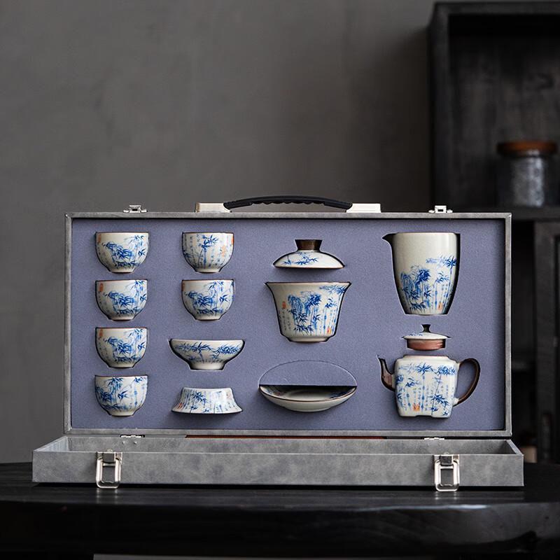 PinJian Jingdezhen Ru Kiln Ceramic Gongfu Tea Set