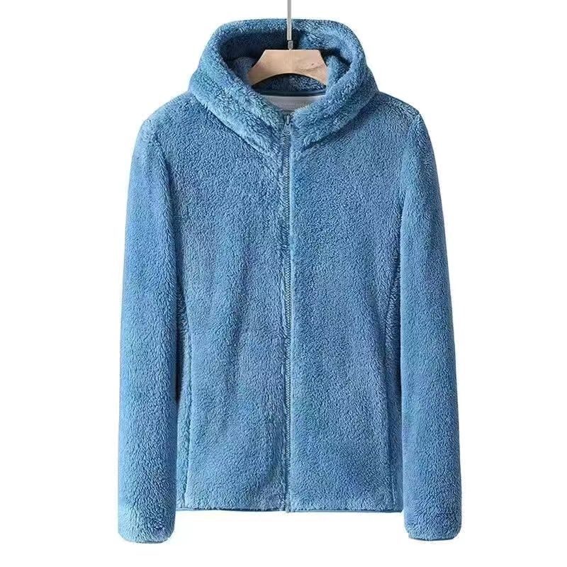 Autumn Winter Women's Thick Warm Coral Fleece Jacket Zipper Polar Fleece Outerwear Soft Casual Style Coat