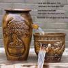 Handcrafted Ceramic Fish Tank with Waterfall Filtration - Chinese Style Aquatic Decor