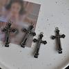 Metal Cross Hair Clip Dark Balletcore Cross Dark Flat Clip Halloween Hairpin Dark Elegant Hair Clip for Bunches