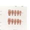 Pure‑Handmade Finished Press‑On Nails Pink‑Blush Firework‑Style Light‑Luxury Rhinestone Sparkling False Nail Patches
