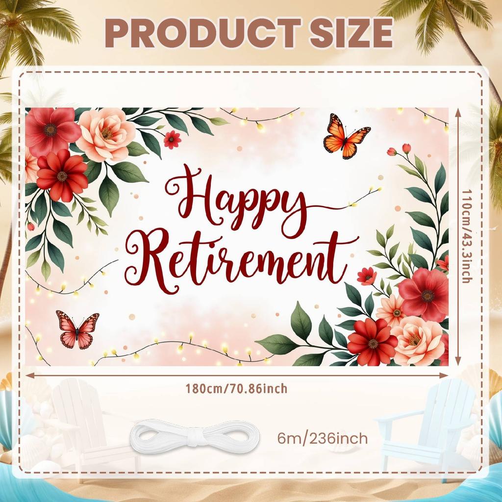 Retirement Occasion Display Vintage Floral Design Retirement Party Background Retirement Celebration Background