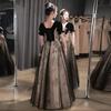 Black Evening Dress Light Luxury Niche Annual Meeting French Hepburn Style Princess Dress Host Adult Art Examination Chorus Performance Dress