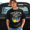Chillin With My Peeps Funny Easter Bunny Graphic T-Shirt Cute Holiday Tee