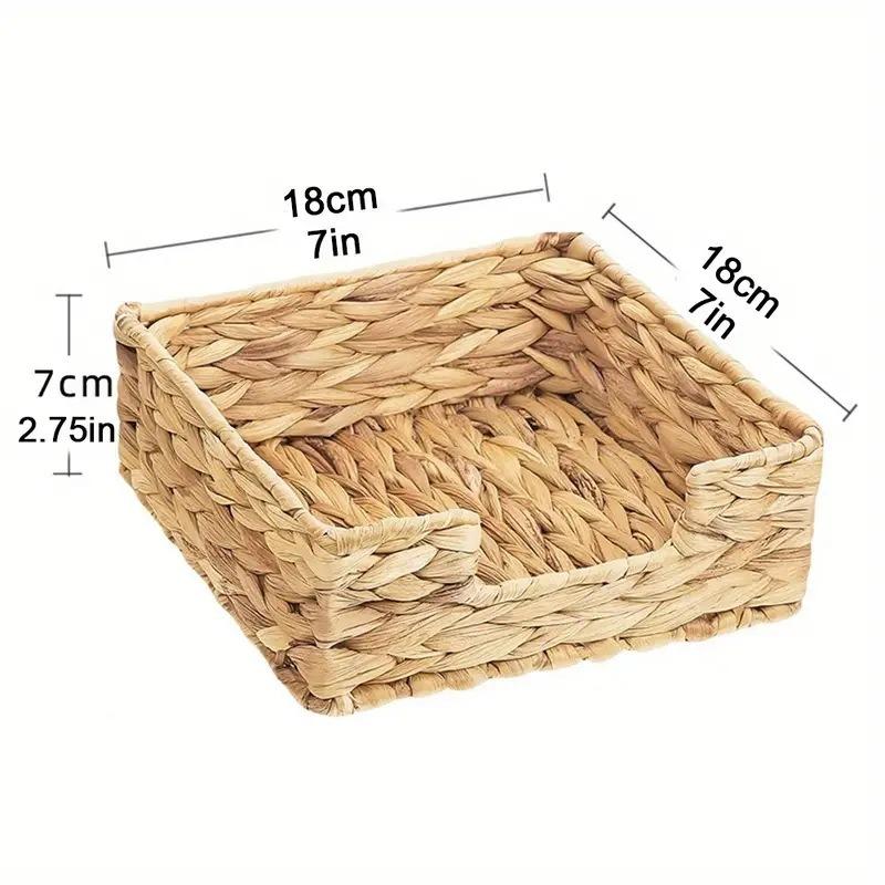 Creative Tissue Box with Premium Texture Water Hyacinth Woven Storage Box Rattan Tissue Dispenser Stylish Napkin Holder Perfect