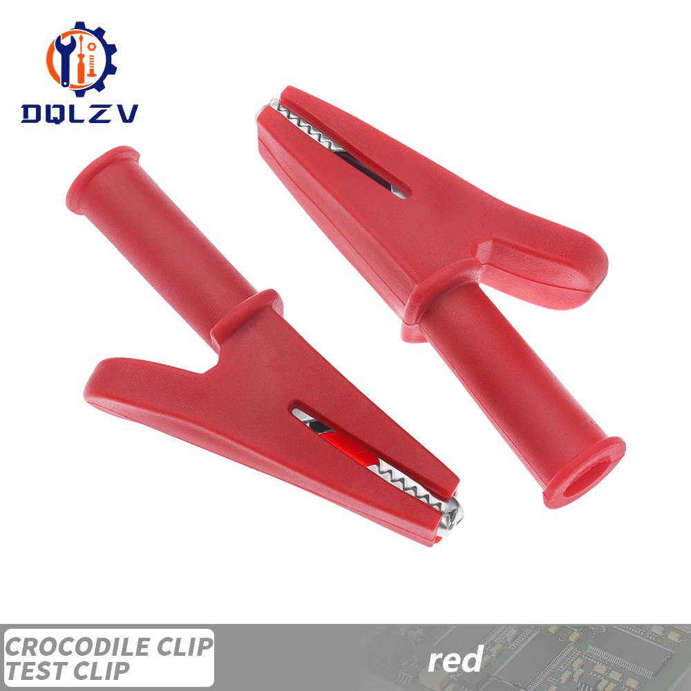 5PCS 30A 1000V Plastic Opening 10MM Round Handle Crocodile Test Adapter Clip Probe Pen Test Alligator 4mm Banana Plug Insulated