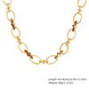 Chunky Gold Plated Stainless Steel Necklace For Women, Oval Thick Link Chain Choker Necklace, Waterproof Fashion Jewelry Gift