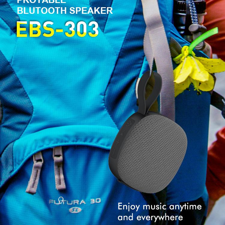 Rockmia EBS-303 5W Mini Portable Speaker Bluetooth 5.0 Fabric Mesh Subwoofer with Magnet Function Waterproof TF Card Player Soundbox Gift