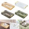 Serving Tray with Handles Countertop Cosmetics Tray Bathroom Vanity Tray for Party Breakfast Living Room Bathroom Office