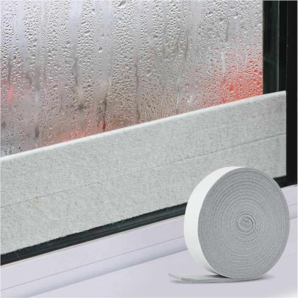 1 Stück 2m/4m X 3cm Fensterkondenswasser-Absorberstreifen Wiederverwendbarer Kondensationsschutz Filzstreifen zum Aufsaugen von Wasser, hält trocken