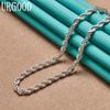 925 Sterling Silver 4mm Twisted Necklace Fashion Jewelry