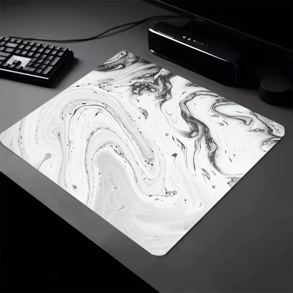 Monochrome Marble Texture Small Mouse Pad 45X50 50X50 Laptop Mousepad Keyboard Mat Desk Protector Fluid E-sports Gaming Pads