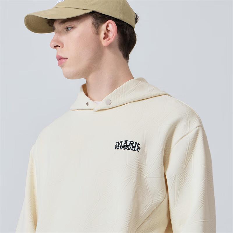 Mark Fairwhale Men's Textured Jacquard Hooded Sweatshirt