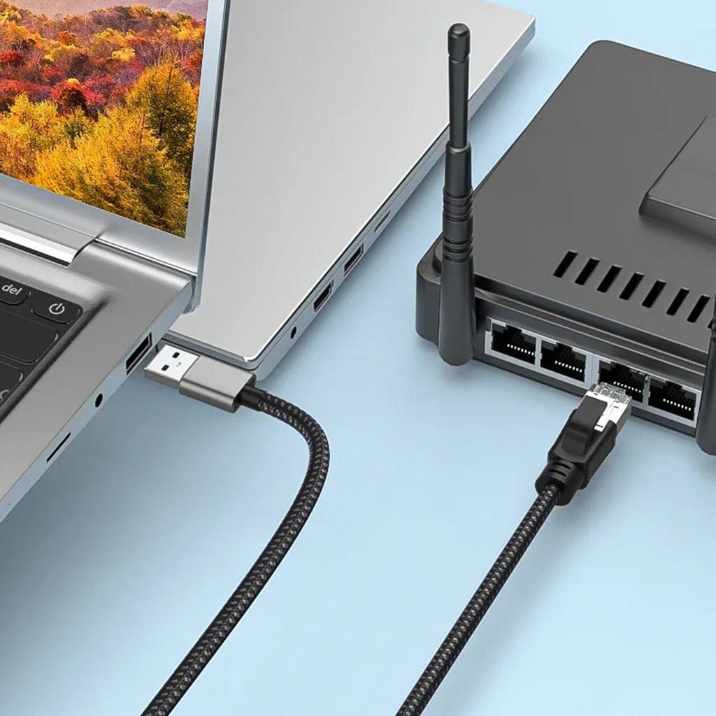 1.2m Gigabit Ethernet USB Adapter Cable USB3.0 to RJ45 LAN Network Cable 1000/100/10Mbps for Laptop/Desktop