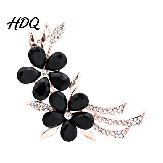 Alloy Shirt Jewelry Rhinestone Flower Branch Brooch for Women Elegant Floral Lapel Pin Exquisite Clothing Costume Pin Coat Bag Banquet Wear