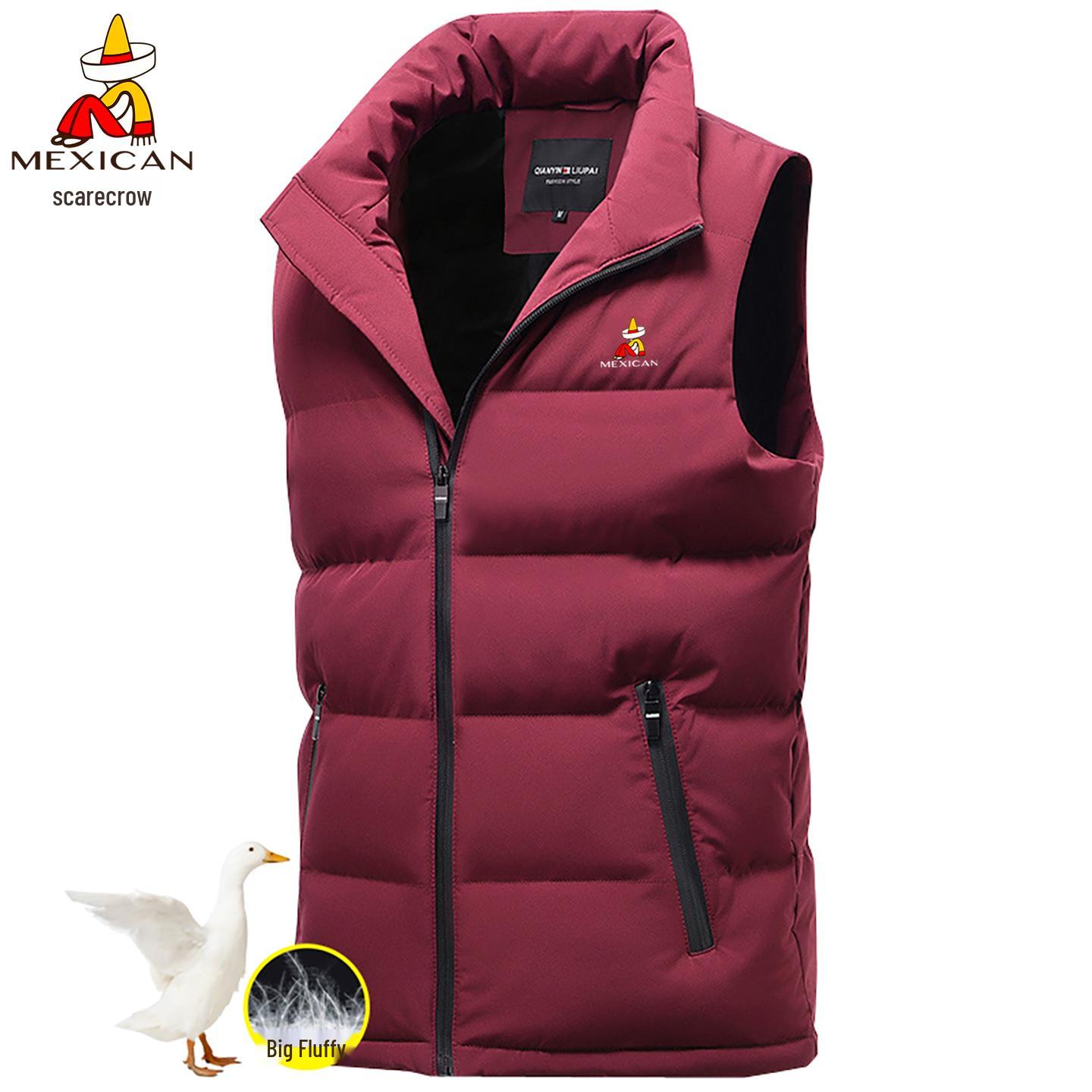 

Мужской осенне-зимний пуховый жилет со стойкой – без рукавов, плотный и теплый 5XL 175-190 lbs