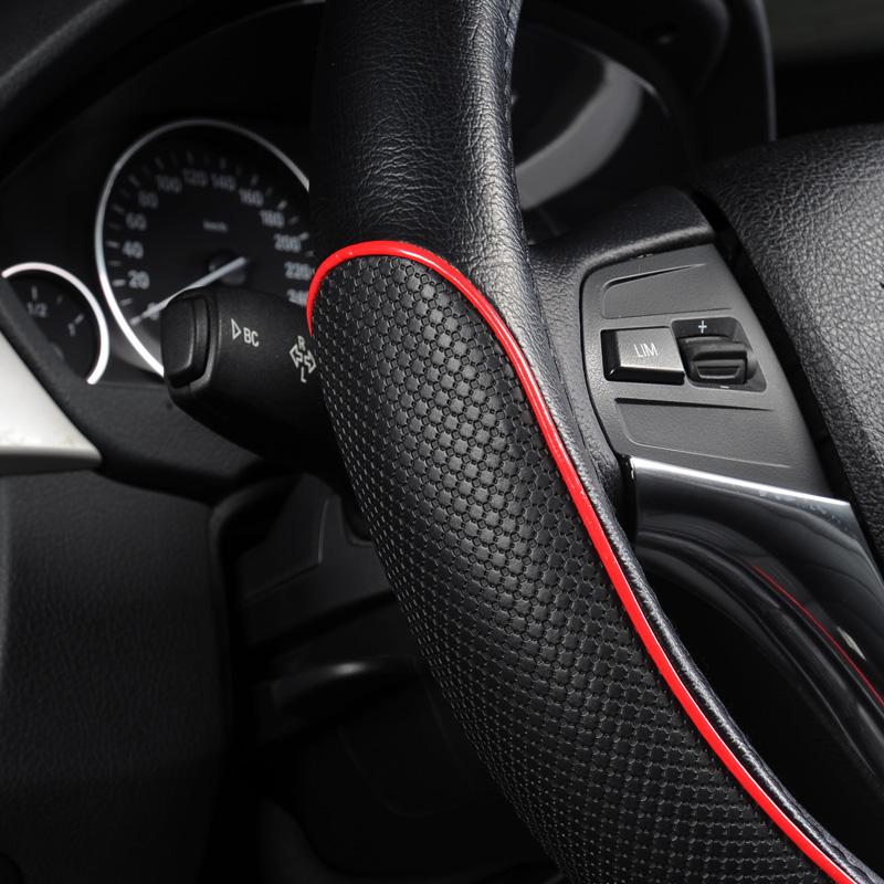 Car Steering Wheel Cover Sport Style Anti-slip Microfibre Leather Steering Wheel Cover Universal 38cm/15inch