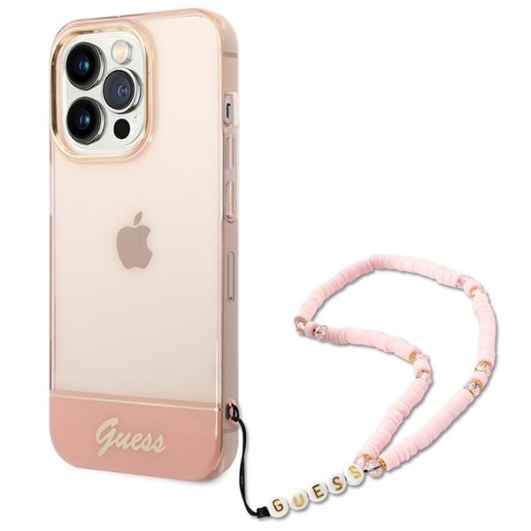 Guess Guhcp14Xhgcohp Iphone 14 Pro Max6,7 Różowy/Pink Hardcase Translucent Pearl Strap