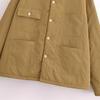 Autumn new women's clothing, wind design loose khaki contrasting jacket cotton jacket