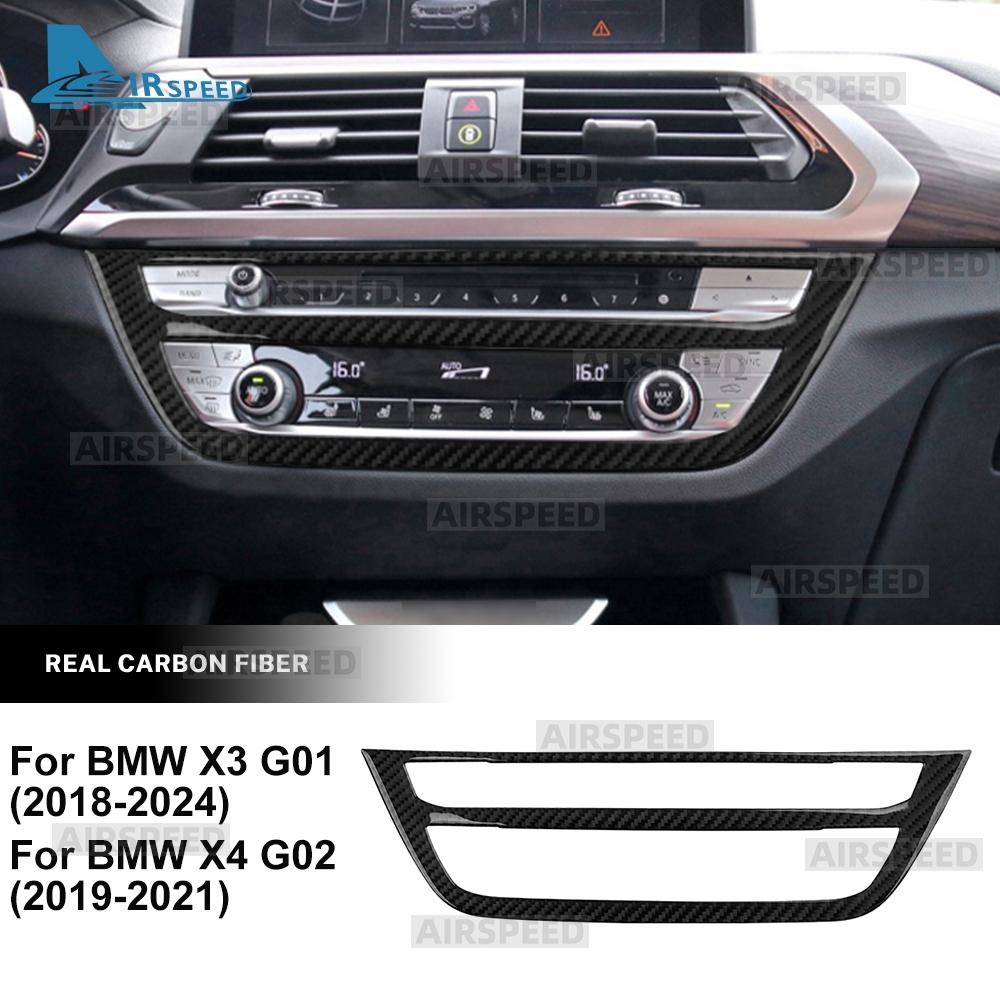 Carbon Fiber Style Interior Moulding for BMW X3 G01 2018-2024 X4 G02 2019-2021 AC Control Panel Frame Cover
