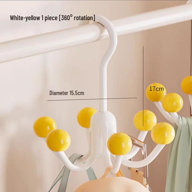 Dopamine Six-Claw Rotating Hook Rack: No-Punch Storage for Bags, Hats, and Underwear