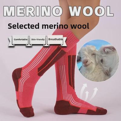 Ski-Socken aus Merinowolle für Kinder und Erwachsene: Dick, Lang, Nahtlos, Ideal für Outdoor-Sportarten