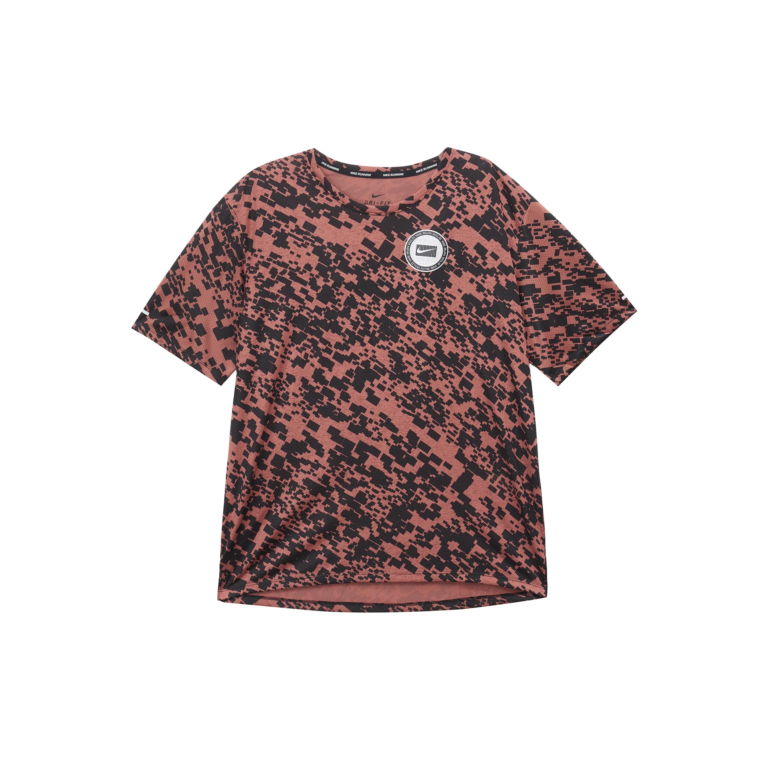 Nike Dri-FIT MILER WILD RUN Short Sleeve Men s Black/Red CU6043-010 XL
