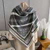 Imitation Cashmere Scarf Women'S Shawl Travel Decoration Square Scarf Letter Air Conditioner Warm Cloak Thickened Scarf