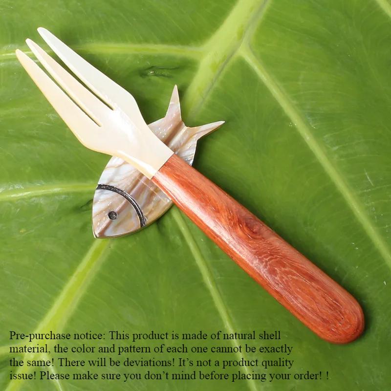 4pcs Natural Shell Spoon Forks Cream Coffee Caviar Spoon Mother of Pearl Seashells Stirring Spoons Teaspoon Crafts Kitchen Tool