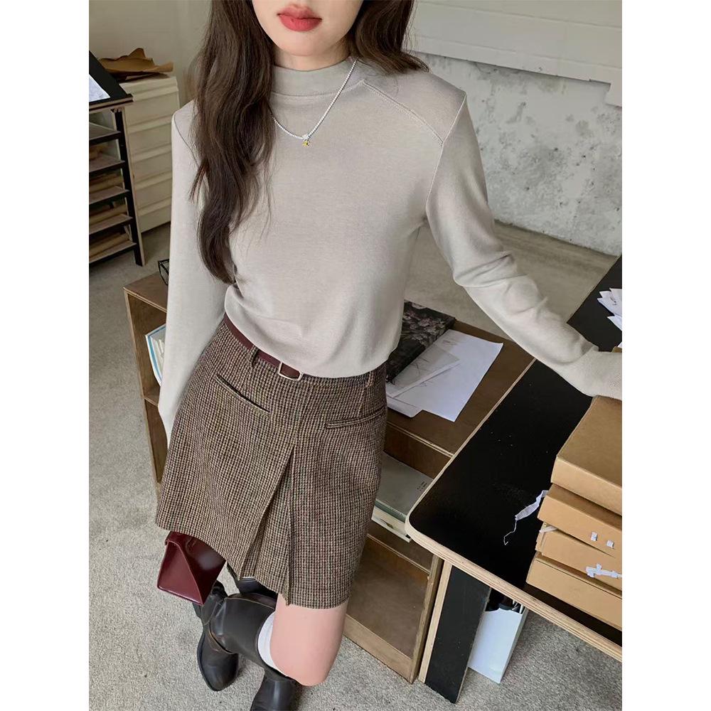 

25 Осень/Зима Воротник-стойка Универсальный Базовый слой с длинным рукавом Теплый топ 29005. Medium