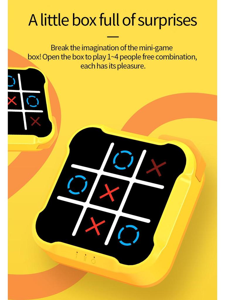 4-in-1 Multifunktionale Tic-Tac-Toe Spielkonsole – Pädagogisches Spielzeug für Kinder