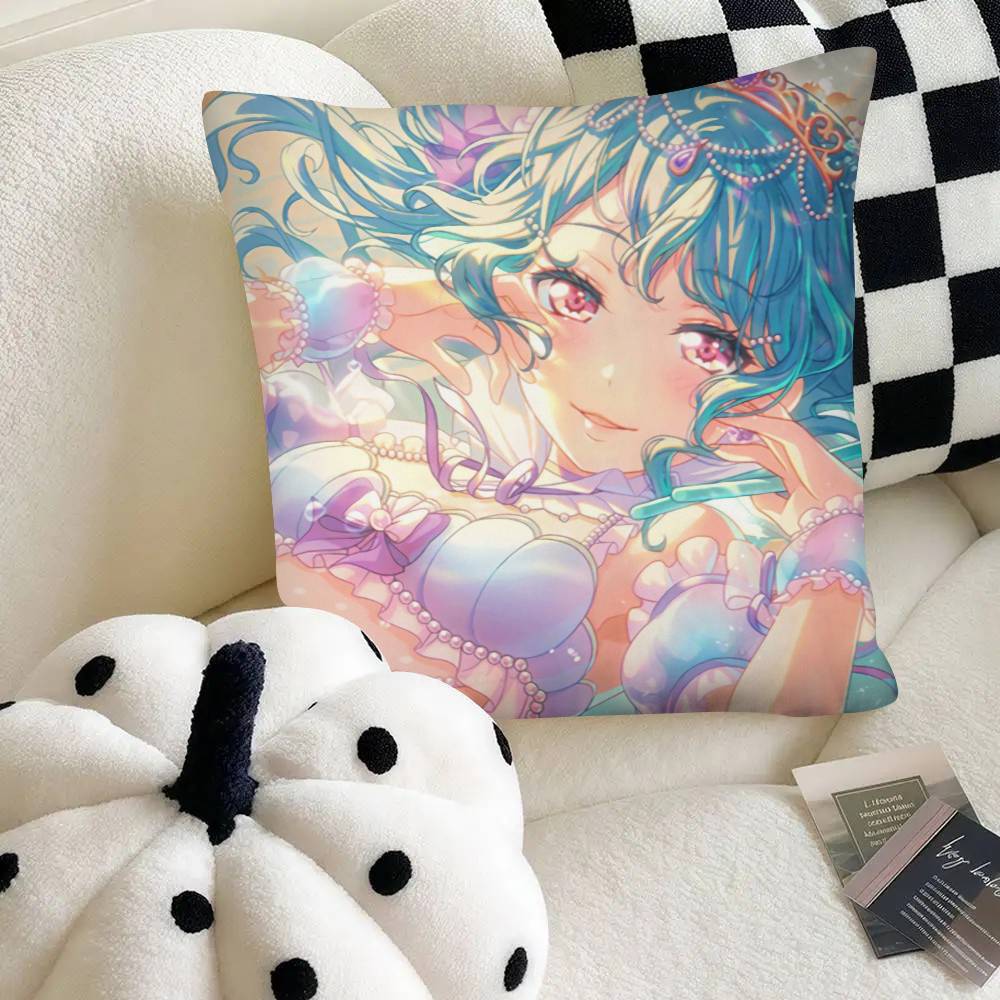 Cute Game Bang Dream Pillow Case Fashion Square Pillowcase Bedroom Sofa Room Ins Decoration Leisure