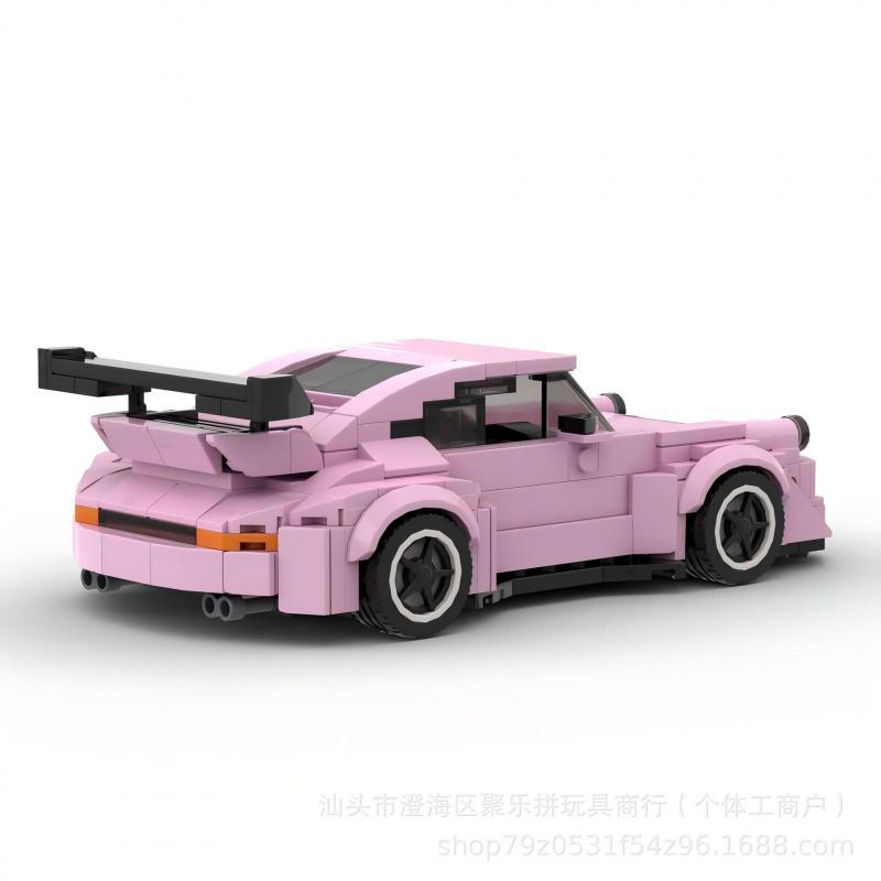 Beliebter MOC Kleinteile Rosa Sportwagen Bausteine Pädagogisches Zusammengebautes Modell Geschenk