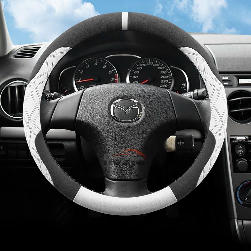 Suede Car Steering Wheel Cover for Mazda 2 3 6 CX5 CX90 CX30 CX60 2015 - 2024 2025 2026 Accessories