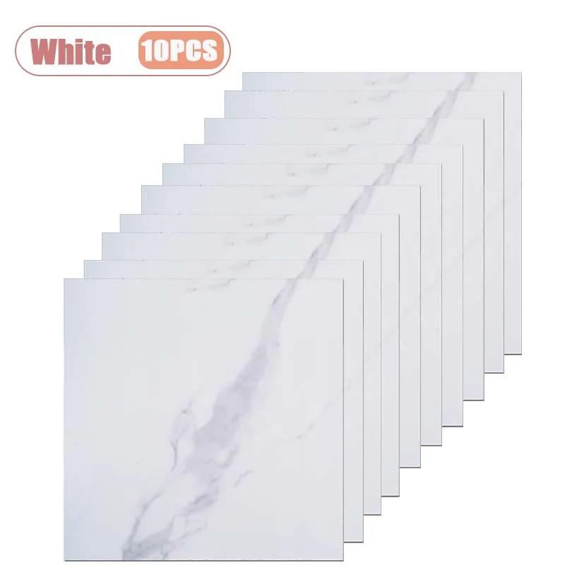 10-40PCS 30x30cm Marble PVC Self-Adhesive Floor Sticke Waterproof  Floor Wallpaper Non-Slip for Kitchen Bathroom DIY Home Decor