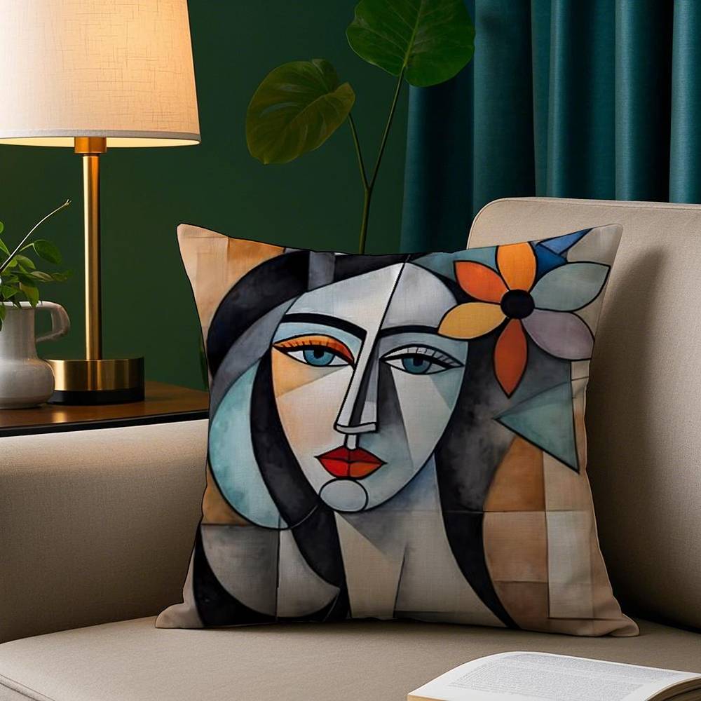 

Пікассо Абстрактне Мистецтво Картина Наволочка Плюшева Тканина М яка Наволочка Двосторонній Друк Подушка для Дивана Плед 16x16Inch