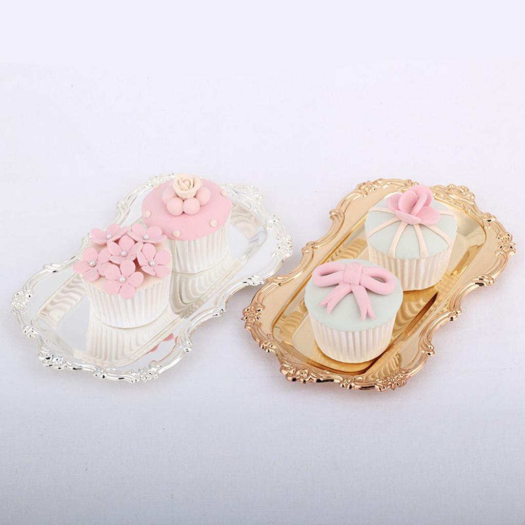 Multifunction Cake Snack Tray Metal Serving Tray Towel Plate Desk Organizer