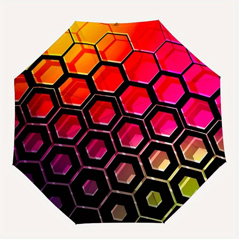 

1pc Honeycomb Pattern Automatic Open/close Folding Umbrella, Compact Portable Travel Umbrella,Durable Construction yy250814190