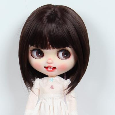 Peruca de boneca Linfairy polegadas 9-10 (Marrom escuro)