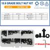 ISO7380 Allen Hexagon Hex Socket Button Round Head Screw Nut Kit M2 M3 M4 M5 M6 Black Grade 10.9 Carbon Steel Bolt Nut Set