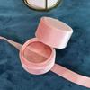 Creative Heart Velvet Ring Box with Ribbon Bow Exquisite Jewelry Packaging Case for Engagement Wedding Gift