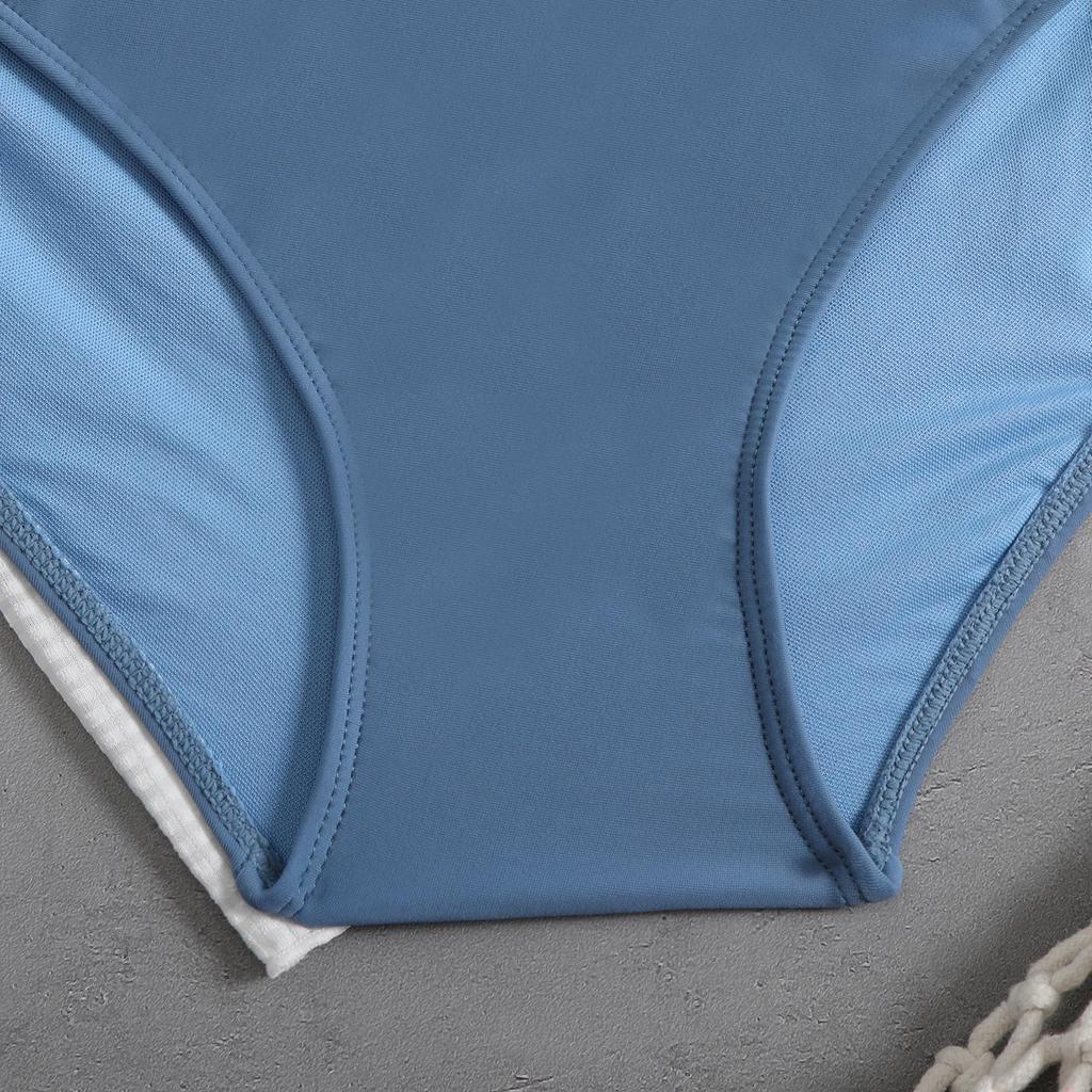 2025 European & American Three-Piece Bikini Set: Solid Color, Sexy Split Swimsuit with Cover-up and Sun Protection.