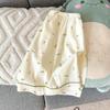 Women's Sweet Summer Pajama Set: Girly Gauze Short-Sleeve Top, Long Pants & Outerwear